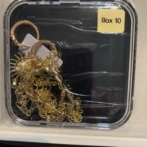 Gold Sun and Moon Keychain Set